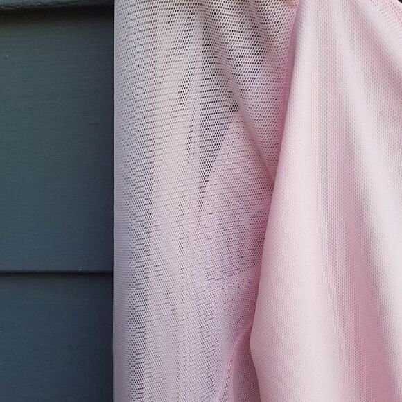 Blue Blush Pink Crop Top Sleeves are sheer size Large - Picture 4 of 5